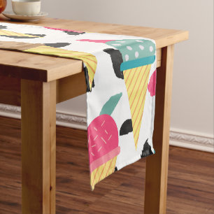 Cute Ice Cream Pattern Short Table Runner