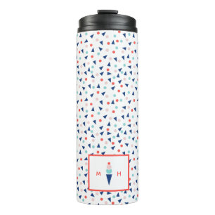 Cute Ice Cream Personalized Initials Custom  Thermal Tumbler
