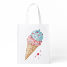 Cute ice cream pink and blue color 
