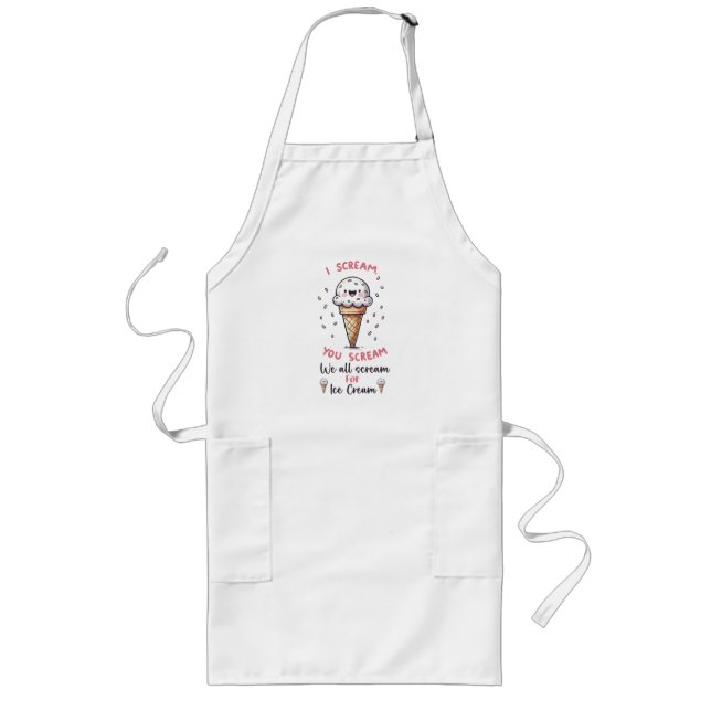 Cute Ice Cream Pun  Long Apron (Front)