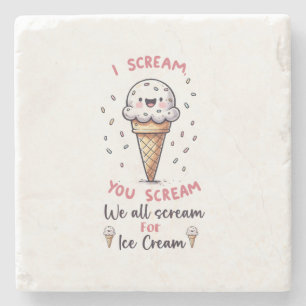 Cute Ice Cream Pun  Stone Coaster