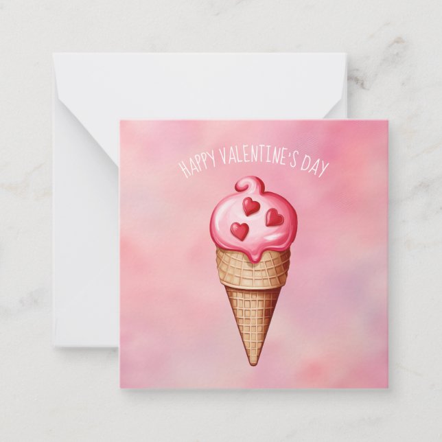 Cute Ice Cream Sweet Treats Valentine's Day Cards (Front)