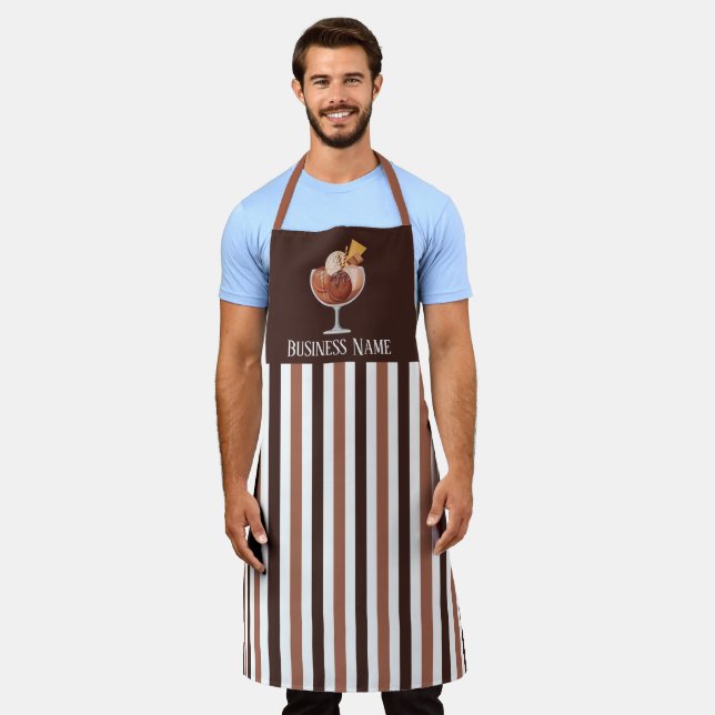 cute ice cream vendors add name apron (Worn)