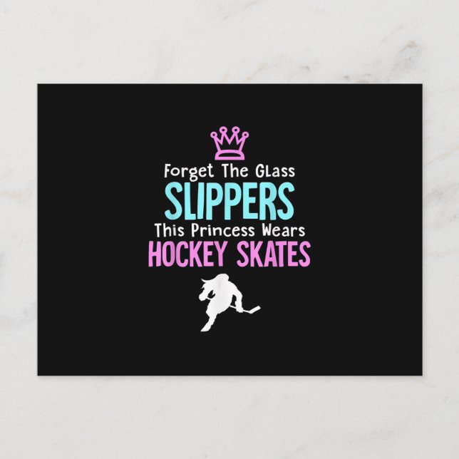 Cute Ice Hockey Girls Gift Women Quote Postcard (Front)