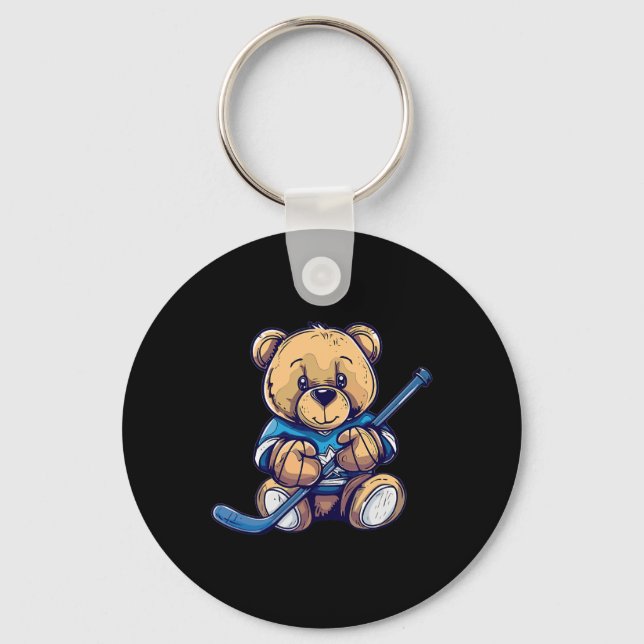 Cute Ice Hockey  Keychain (Front)