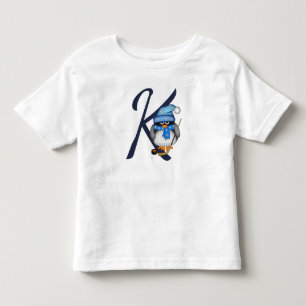 Cute ice hockey penguin and custom text toddler t-shirt