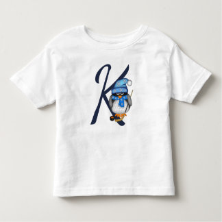 Cute ice hockey penguin and custom text toddler t-shirt