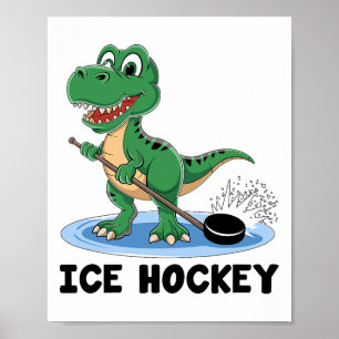 Cute Ice Hockey Player Sports Play Game  Poster