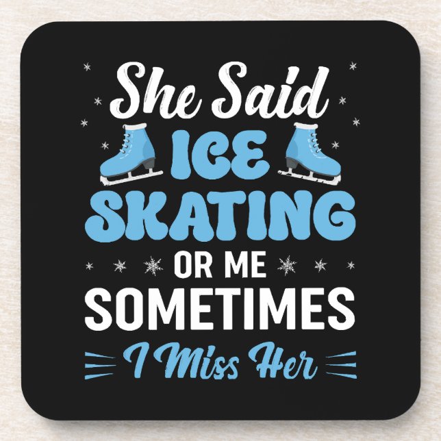 Cute Ice Rink Synchronized is Calling Coaster (Front)