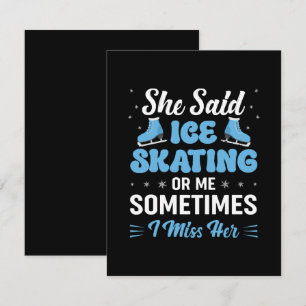 Cute Ice Rink Synchronized is Calling Enclosure Card