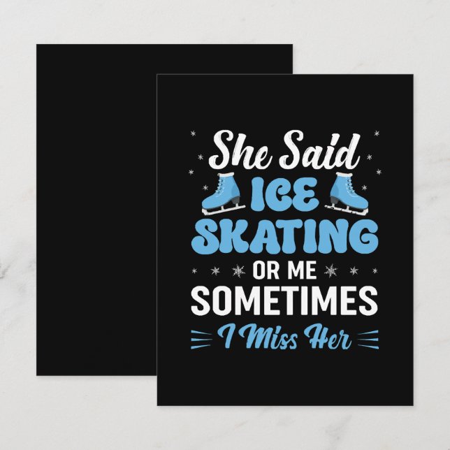 Cute Ice Rink Synchronized is Calling Enclosure Card (Front/Back)