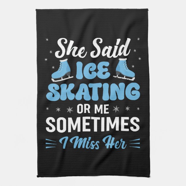 Cute Ice Rink Synchronized is Calling Kitchen Towel (Vertical)