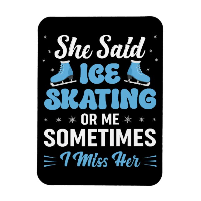 Cute Ice Rink Synchronized is Calling Magnet (Vertical)
