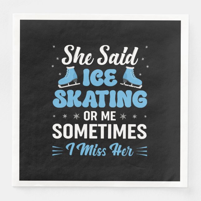 Cute Ice Rink Synchronized is Calling Napkin (Front)