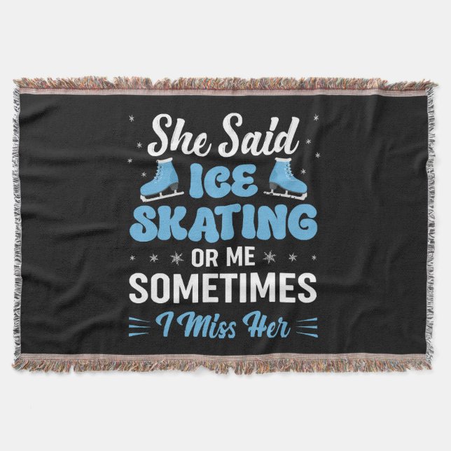 Cute Ice Rink Synchronized is Calling Throw Blanket (Front)