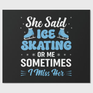 Cute Ice Rink Synchronized is Calling Wrapping Paper