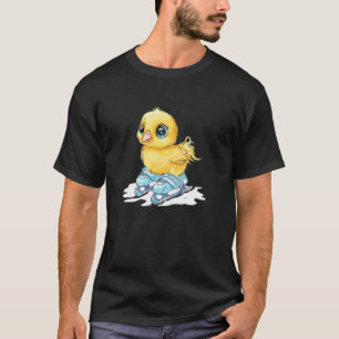 Cute Ice skating Chicken Outfit for Winter Lovers T-Shirt