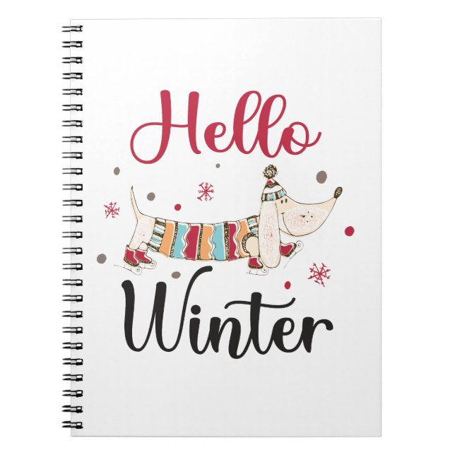Cute ice skating dog notebook (Front)