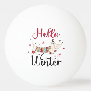 Cute ice skating dog ping pong ball