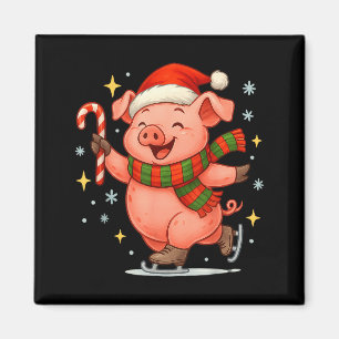 Cute Ice Skating G Funny Santa Christmas Holiday Magnet