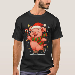Cute Ice Skating G Funny Santa Christmas Holiday  T-Shirt