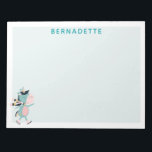 Cute Ice Skating Unicorn Teal Pink Custom Name Notepad<br><div class="desc">This cute notepad features a whimsical winter ice skating unicorn in teal blue and pink. Personalize it with your name. Great gift idea.</div>