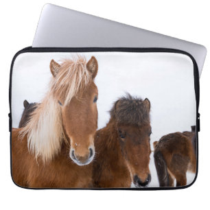 Cute Icelandic Horses Together Laptop Sleeve