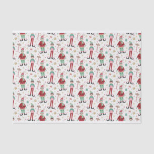 Cute Illustrated Christmas Elf Tissue Paper