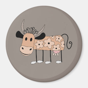 Cute illustrated Cow Magnet