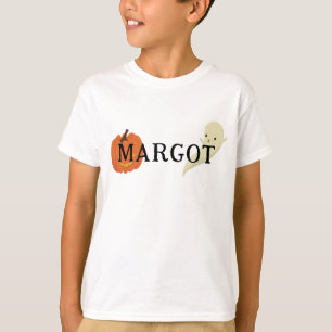 Cute, illustrated custom ghost & pumpkin design T-Shirt