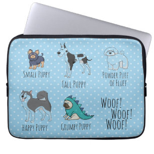 Cute Illustrated Dogs Poem Dotty Laptop Sleeve