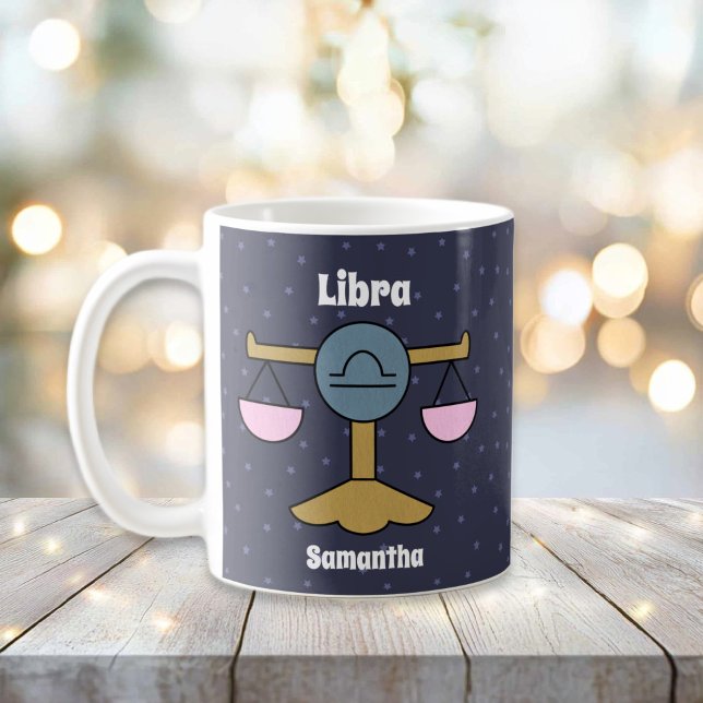 Cute Illustrated Libra Zodiac Personalized Coffee Mug (Cute Illustrated Libra Zodiac Personalized Coffee Mug
)