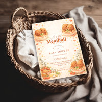 Cute Illustrated Little Meatball Baby Shower