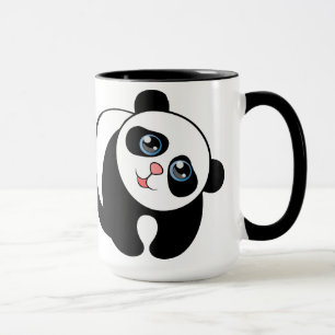 Cute illustrated panda bear mug