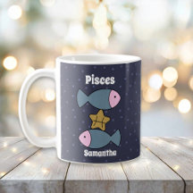 Cute Illustrated Pisces Zodiac Personalized