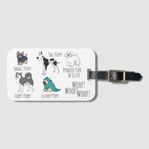 Cute Illustrated Puppy Dogs Poem Luggage Tag