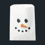 Cute Illustrated Snowman Face Christmas Favour Bag<br><div class="desc">Hand drawn snowman face on custom favour bag,  or transfer to any product. Original illustration by Becky Nimoy.</div>