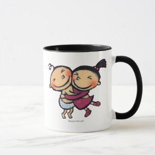 Cute Illustrated Toddlers Hugging Mug