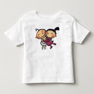 Cute Illustrated Toddlers Hugging Toddler T-shirt