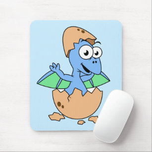 Cute Illustration Of A Baby Pterodactyl Hatching. Mouse Pad