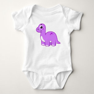 Cute Illustration Of A Brontosaurus Dinosaur. Baby Bodysuit