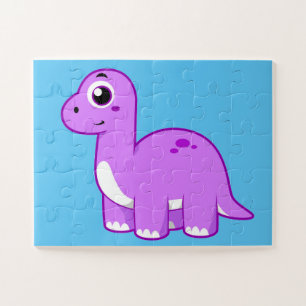 Cute Illustration Of A Brontosaurus Dinosaur. Jigsaw Puzzle