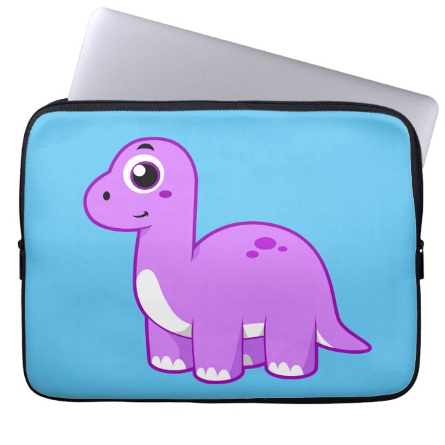 Cute Illustration Of A Brontosaurus Dinosaur. Laptop Sleeve (Front)