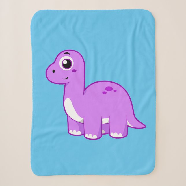 Cute Illustration Of A Brontosaurus Dinosaur. Sherpa Blanket (Front)