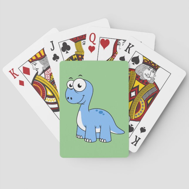 Cute Illustration Of A Brontosaurus. Playing Cards (Back)