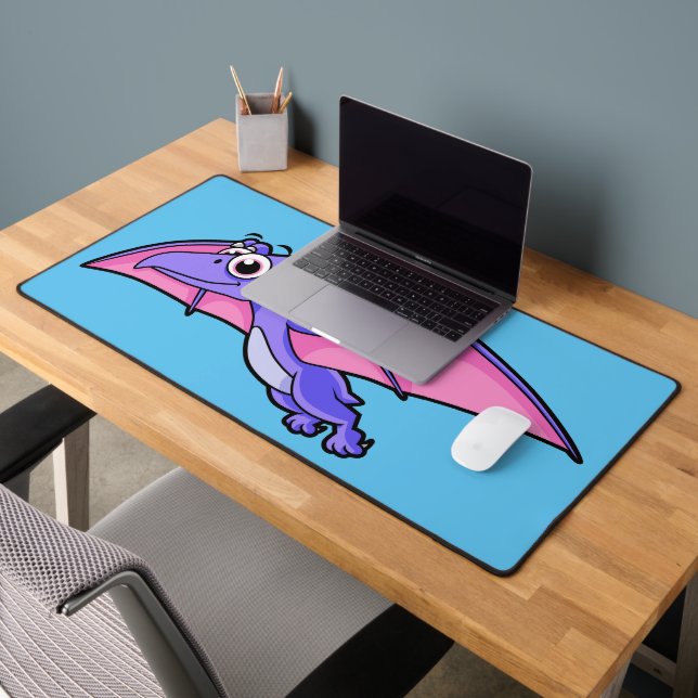 Cute Illustration Of A Flying Pterodactyl. Desk Mat (Office 2)