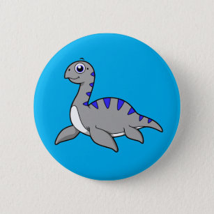 Cute Illustration Of A Loch Ness Monster. 2 Inch Round Button