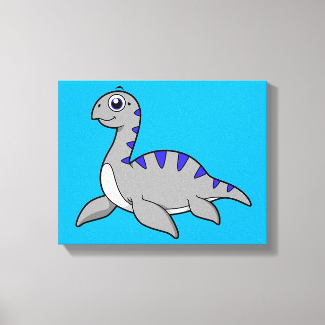 Cute Illustration Of A Loch Ness Monster. Canvas Print (Front)