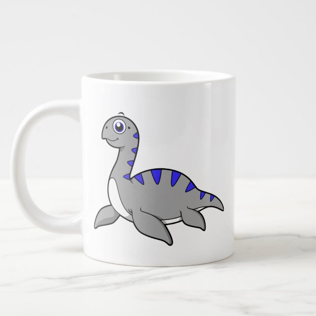 Cute Illustration Of A Loch Ness Monster. Large Coffee Mug (Left)