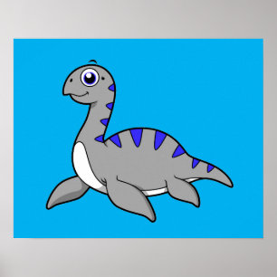 Cute Illustration Of A Loch Ness Monster. Poster